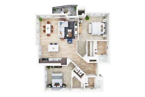 bedroom floor plan an in 3d